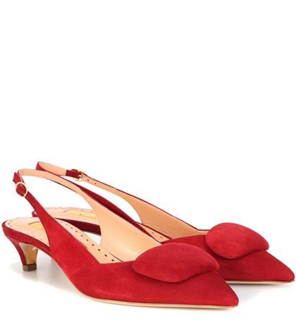 Rupert Sanderson Misty Suede Slingback Pumps