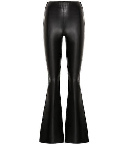 Acne Studios Leather And Ribbed-knit Pants
