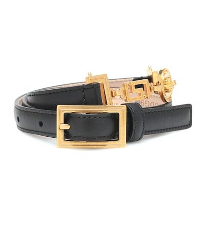 Versace Embellished Leather Belt