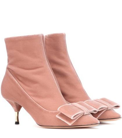 Rochas Velvet Ankle Boots