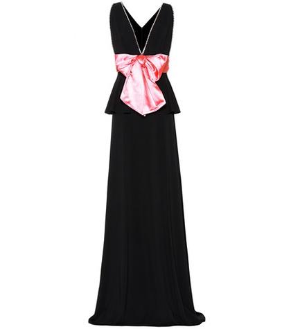 Gucci Embellished Bow Peplum Gown