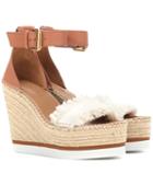 See By Chlo Leather And Canvas Wedge Sandals