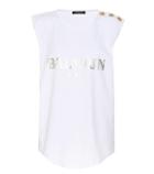 Balmain Sleeveless Printed Cotton T-shirt
