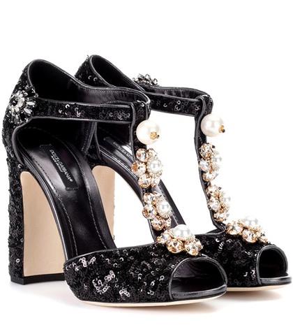 Dolce & Gabbana Sequin-embellished Sandals