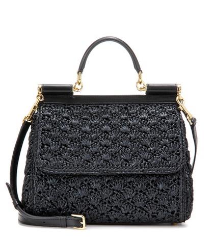 Bottega Veneta Sicily Small Raffia Shoulder Bag