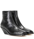 Rick Owens Leather Wedge Ankle Boots
