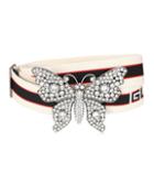 Gucci Crystal-embellished Striped Belt