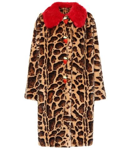 Dolce & Gabbana Leopard Faux Fur Coat