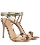 Nike Embellished Metallic Leather Sandals