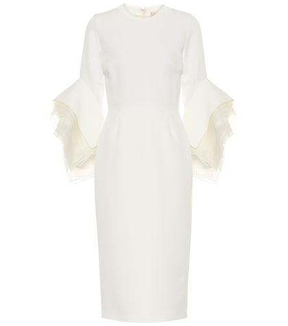 Jimmy Choo Tulle-trimmed Crêpe Midi Dress