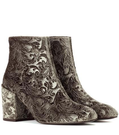 Stuart Weitzman Mona Devoré Ankle Boots