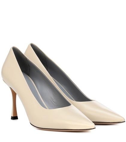 Balmain Champagne Leather Pumps