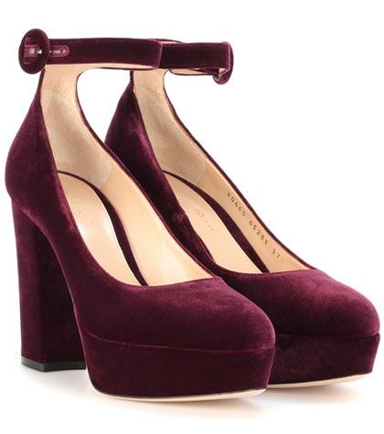 Co Sherry Velvet Pumps