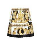 Versace Pleated Silk Miniskirt