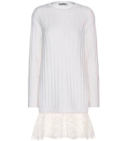 J.w.anderson Lace-trimmed Virgin Wool And Cashmere Sweater Dress