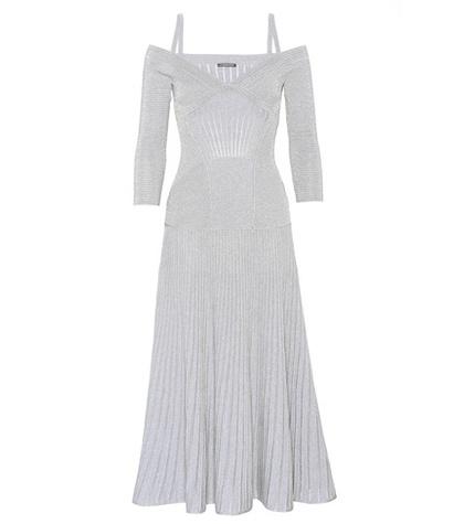 Alexander Mcqueen Off-the-shoulder Knitted Dress