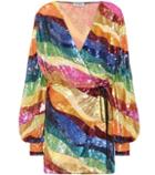 Attico Sequin-embellished Wrap Minidress