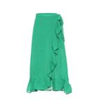 Lisa Marie Fernandez Ruffled Linen-blend Gauze Wrap Skirt