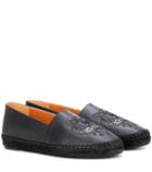 Kenzo Embroidered Leather Espadrilles