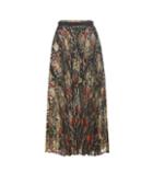 Haider Ackermann Metallic Pleated Fil Coupé Silk-blend Skirt