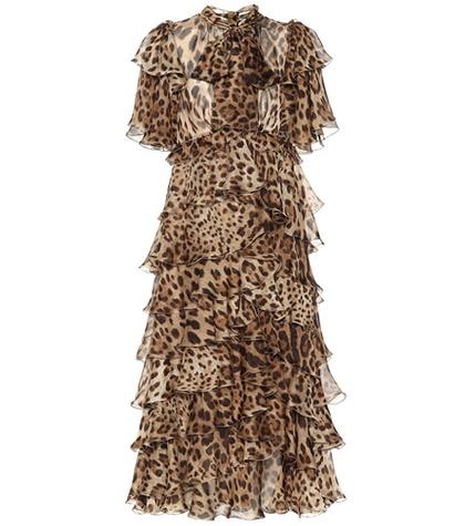 Moncler Leopard Silk Chiffon Dress