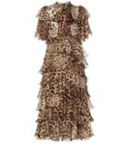 Moncler Leopard Silk Chiffon Dress