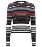 Veronica Beard Palmas Striped Metallic Sweater