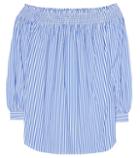 Polo Ralph Lauren Striped Cotton Off-the-shoulder Blouse