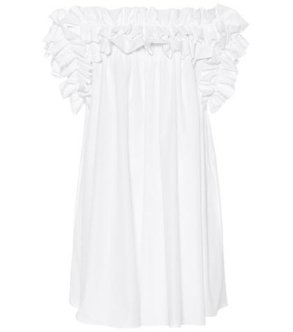 Adidas By Raf Simons Ruffled Cotton Minidress
