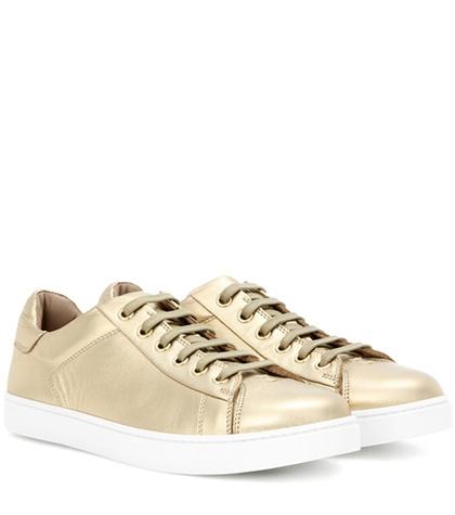 Gianvito Rossi Low Top Metallic Leather Sneakers