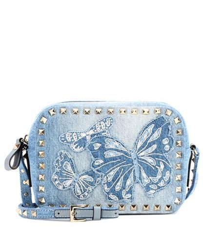 Valentino Valentino Garavani Rockstud Denim Crossbody Bag