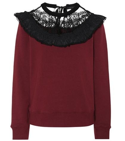 Marc Jacobs Lace-trimmed Cotton Sweatshirt