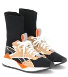 Sophia Webster Mini Bolton Sock Leather-trimmed Sneakers