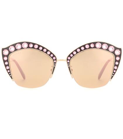 Gucci Crystal Embellished Cat-eye Sunglasses