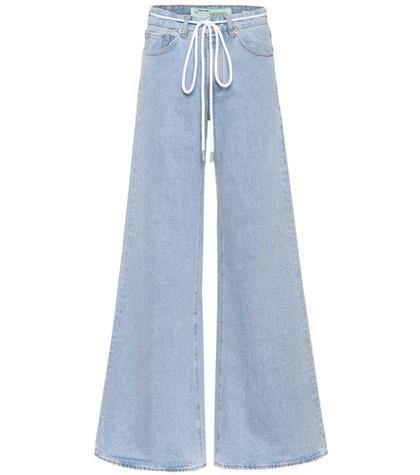Off-white Mid-rise Wide-leg Jeans