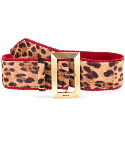 Etro Leopard Calf Hair Belt-printed