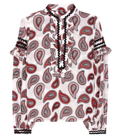 Helmut Lang Printed Silk Top