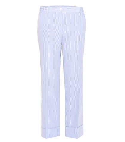 Aquazzura Striped Cotton Cropped Trousers