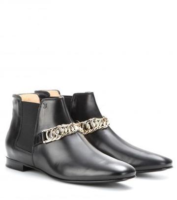 Tod's chain-trimmed Leather Ankle Boots