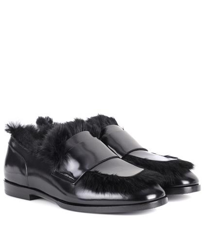 Veronica Beard Tedi Fur-trimmed Loafers