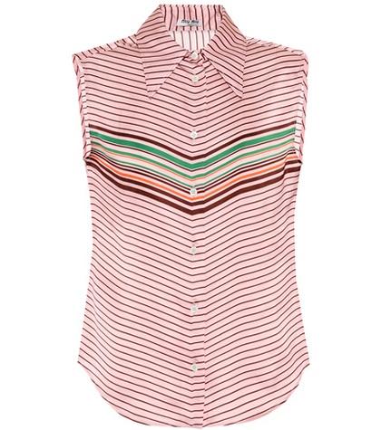 Miu Miu Sleeveless Striped Top