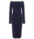 Valentino Zen Wool And Silk-blend Off-shoulder Dress