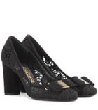Salvatore Ferragamo Estelle 8cm Lace And Suede Pumps