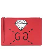 Gucci Guccighost Printed Leather Clutch