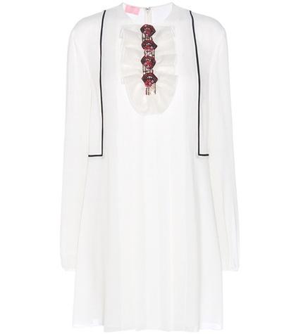Gucci Sequinned Pleated Crêpe Mini Dress