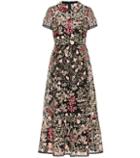 Redvalentino Embroidered Broderie Anglaise Midi Dress
