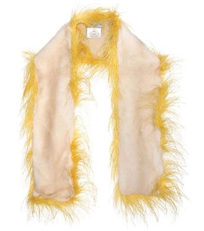 Gianvito Rossi Feather And Fur Scarf