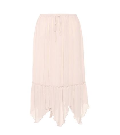 See By Chlo Plissé Pleated Crêpe Skirt