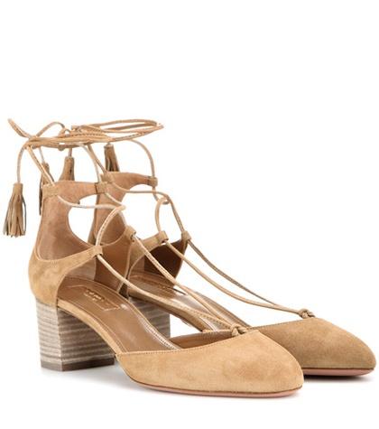 Aquazzura Boheme Tassel 50 Suede Pumps