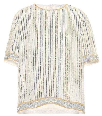 Ganni Temple Sequin-embellished Top